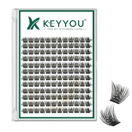 Lash Clusters 144pcs Individual Lashes D Curl 10mm Eyelash Clusters KEYYOU Air Touch Cluster Lashes Super Lightweight Soft Wispy Comfortable Easy DIY at Home(Air02-D-10mm)