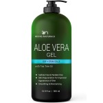 Being Naturals Aloe vera Gel - from 100% Pure Organic Aloe Infused with EGF, Stem Cell, Rosemary Oil - Natural Raw Moisturizer for Face, Body, Hair. Perfect for Sunburn, Acne, Razor Bumps 16.9 fl oz