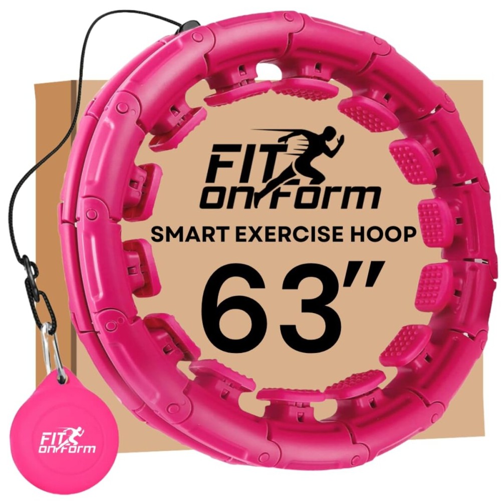 FIT ON FORM Infinity Weighted Hula Hoop for Adults Weight Loss - Smart Exercise Hola Circle Hoop for Women Abs Workout - 63 Inches