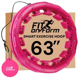 FIT ON FORM Infinity Weighted Hula Hoop for Adults Weight Loss - Smart Exercise Hola Circle Hoop for Women Abs Workout - 63 Inches