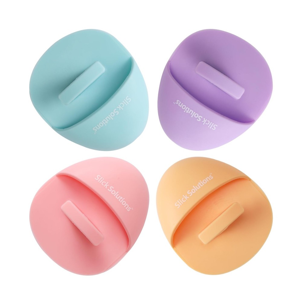 Slick- Silicone Facial Cleansing Brush, 4 Pack, Silicone Face Scrubber Exfoliator, Face Exfoliator Scrubber, Facial Scrubber for Face Cleanser Brush, Exfoliating Face Scrubber, Face Brush