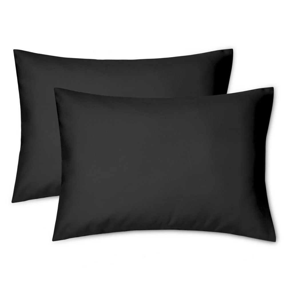 EXQ Home Toddler Pillowcases 13x18 Travel Pillow Case Set of 2, Small Pillow Case for Baby Pillow Sized 12x16, 13x18, Kids Pillowcases 2 Pack Machine Washable (Black)