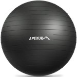 APEXUP Yoga Ball Exercise Ball, Anti Slip Stability Ball Chair, Heavy Duty Large Gym Ball for Fitness, Balance, Core Workout and Physical Therapy (XL (27~30) 75cm, Black)