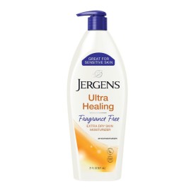 Jergens Ultra Healing Dry Skin Lotion, Hand and Body Moisturizer for Quick Absorption into Extra Dry Skin with Hydralucence Blend, Vitamins C, E and B5, White, 21 oz