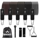 WHATAFIT Resistance Bands, Exercise BandsResistance Bands for Working Out, Work Out Bands with Handles for Men and Women Fitness, Strength Training Home Gym Equipment