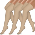 Bluemaple Thigh High Compression Socks for Women and Men Circulation(3 Pairs) Over the Knee-Best Support for Running,Travel