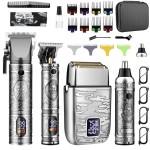 GSKY Professional Hair Clippers, Men\'s Beard Trimmer & Grooming Kit with Electric Razor, Clippers & Trimmers Set, Hair Cutting Machines