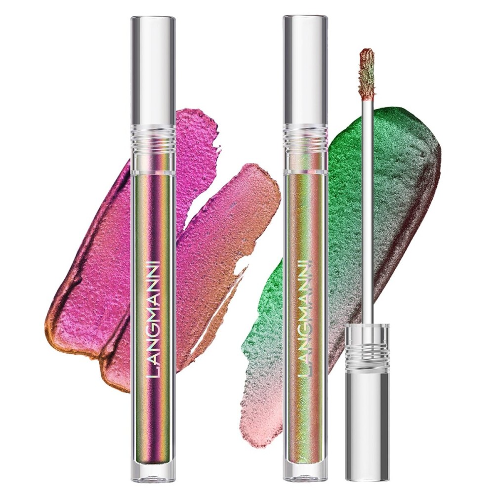 Jolilab Metallic Liquid Chameleon Eyeshadow, Multi-Dimensional Eye Looks, Long-lasting Holographic Glitter Multichrome Eyeshadows Makeup (Wonder+GX006)