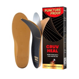 Puncture Resistant Work Insole - Nail Proof - Steel Toe Inserts - Work Boot Insoles for Men and Women - Insoles Standing All Day - Flat Feet (S, Yellow)