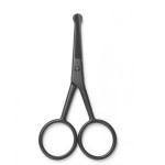 Motanar Multicolor Professional Grooming Scissors for Personal Care Facial Hair Removal and Ear Nose Eyebrow Trimming Stainless Steel Fine Straight Tip Scissors 3.9 Inch (Black Safety Head B)