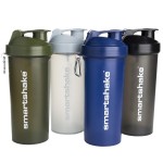 Smartshake Lite 4-Pack Protein Shaker Bottle 1000 ml | 34 oz - Leakproof Screw-on Lid - BPA Free - Unisex - Mist Gray, Army Green, Black, Navy Blue