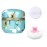 Qopoto Body Powder Puff and Container for Dusting Powder, Women Powder Puff and Powder Case for Bath and Travel (Chrysanthemum)