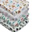 4 Pack Woodland Forest Animals Wood Neutral Unisex Fitted Baby Crib Sheets Set for Baby Boys or Girls Forest
