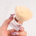 ANGNYA Dust Brush for Acrylic Nails - White Rose Soft Nail Art Powder Remover and Makeup Brush - Manicure Clean Up Tool