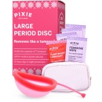 Pixie Menstrual Disc for Feminine Care - Ranked 1 for Best Tampon Alternative Period Disc - 100% Medical-Grade Silicone - Removes Like a Tampon - Wear 12 Hours - Capacity of 7 Tampons (Large)