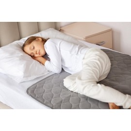 Lynmark Toddler Potty Training Bed Pads - Soft Waterproof Bedwetting Pee Protector Mat for Kids - Multi-Layer Non-Slip Washable Incontinence Mattress Sheet Absorbs Up to 2000ml - 33 x 27, Grey