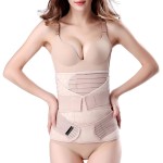 ChongErfei Postpartum Support Recovery Belly Wrap Waist/Pelvis Belt Body Shaper Postnatal Shapewear (Beige, XXL)