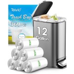 Teivio 1.2 Gallon 360 Counts Trash Bags Garbage Bags, Bathroom Trash Can Bin Liners, Small Plastic Bags for Home Office Kitchen Kitchen (Clear)