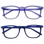 AOSM 2 Pack Blue Light Blocking Glasses, Computer Reading/Gaming/TV/Phones Glasses for Women Men,Anti Eyestrain & UV Glare (Blue + purple)