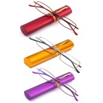 Viseng Slim Mini Pocket-Sized Metal Reading Glasses Compact Lightweight Portable Readers : Your Stylish Travel Companion for Women and Men +1.0