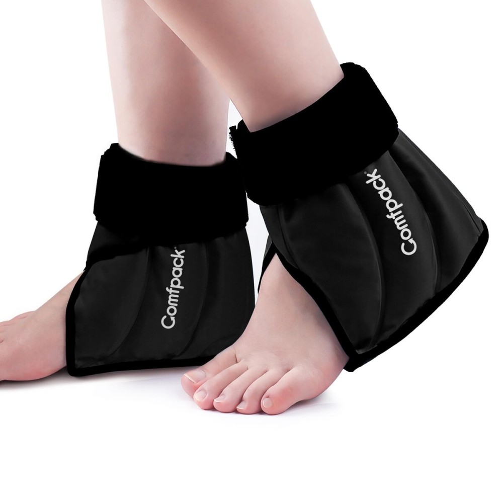 Comfpack Ankle Ice Pack Wrap Heel Ice Pack for Pain Relief, Hot Cold Therapy Cold Pack for Plantar Fasciitis, Achilles Tendonitis, Ankle Sprain, Foot Pain, 2Packs