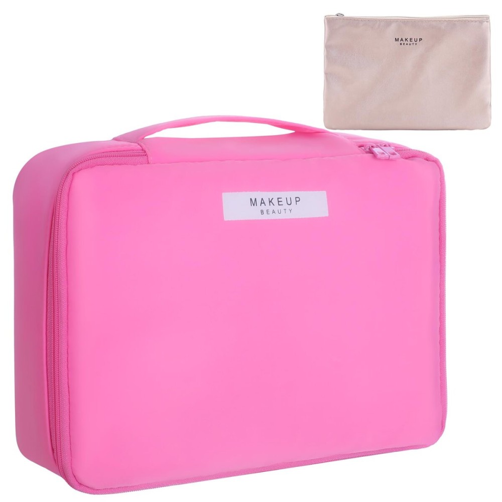 Queboom Travel Makeup Bag Cosmetic Bag Makeup Bag Toiletry bag for women and men (Light pink)