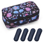 ALLCAMP Insulin Cooler Travel Case Diabetic Medication Cooler with 4 Ice Pack - Medical Cooler Bag Portable and Reusable Flower Pattern (9X 4.72x 3.14 inches)