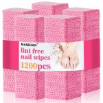 MAQIHAN 1200 Lint Free Nail Wipes - Pink Acetone Nail Polish Remover Wipes Lint Free Nail Wipes Pads Gel Nails No Lint Nail Glue Wipes Eyelash Extensions Toallitas Para Uas Sin Pelusa Nail Supplies