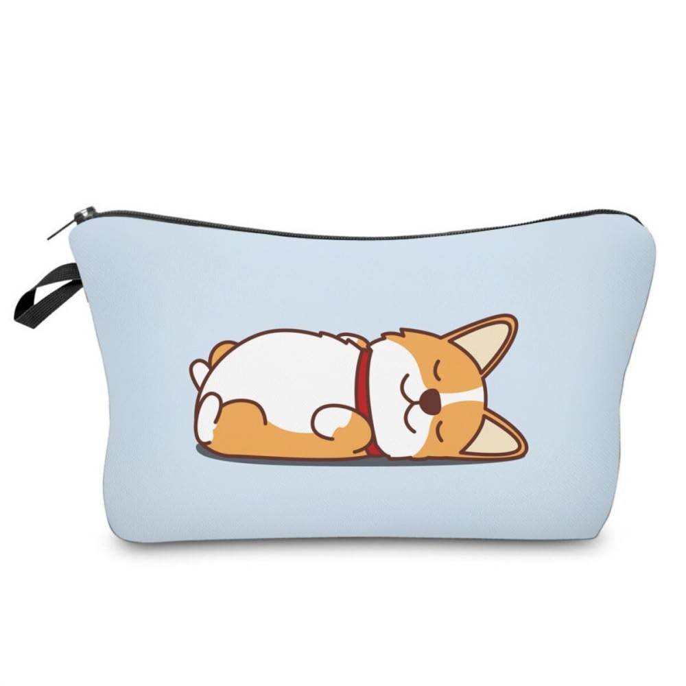 Deanfun Small Makeup Case - Cute and Waterproof Cosmetic Bag for Women(Corgi D5-55061)