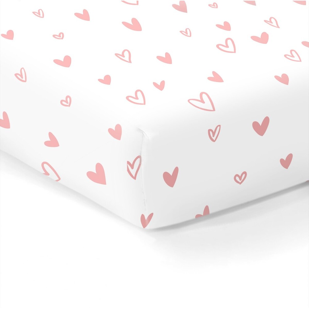 100% Organic Cotton Fitted Sheets for Standard Crib and Toddler Mattresses/Pads 28 x 52 and up to 6 Thick. Fits Dream On Me, Lullaby, Safety 1st, Newton, and Other Brands. Pink Girl