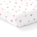 100% Organic Cotton Fitted Sheets for Standard Crib and Toddler Mattresses/Pads 28 x 52 and up to 6 Thick. Fits Dream On Me, Lullaby, Safety 1st, Newton, and Other Brands. Pink Girl