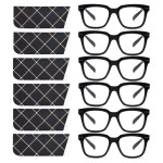 CHOFILORD 6 Pack Fashion Reading Glasses for Women Men Blue Light Blocking Oversized Square Readers with Spring Hinge (6 Pack Black, 2.75)