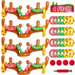 MGparty Christmas Inflatable Reindeer Antler Toss Games Xmas Ring Toss Game for Kids Teens Adults Indoor Outdoor Family Holiday Party Gifts