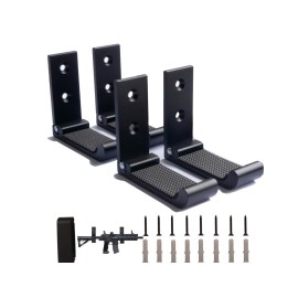 GuRK Gun Hooks,Folding Indoor Gun Racks with Padding,Excellent for Hanging or Storing Any Long Gun,Shotgun,Rifle,Sword and Bow,Sturdy Gun Wall Mount (Pattern Cushion+Round Head 4pcs)