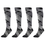 CompressionZ 30-40 mmHg Knee High Compression Socks Men & Women | Support Stockings for Travel, Nurses and Athletes (Argyle Black, Medium)