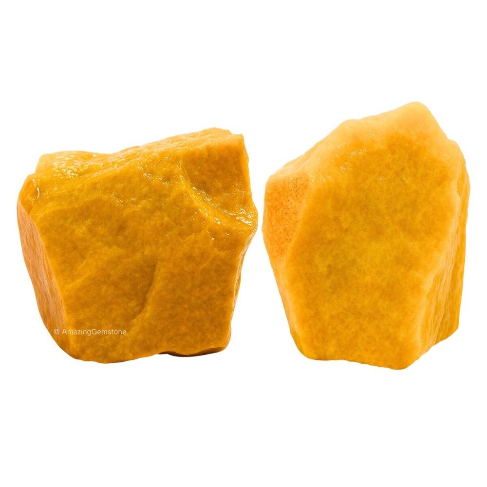 Amazing Gemstone 2 Pieces Yellow Jasper Raw Crystals and Healing Stones, Natural Rocks for Tumbling and DIY Raw Stones and Crystals