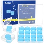 Ear Plugs for Sleeping, 20 Moldable Noise Cancelling Silicone Earplugs for Swimming, Snoring, Sleep and Studying, Blue