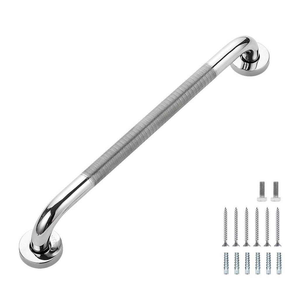 Grab Bars for Shower, 1 Pack 18-Inch Anti Slip Shower Handles for Elderly, Safety Shower Grab Bar, Stainless Steel Handicap Grab Bars for Bathroom (Polished Nickel 1 Diameter)