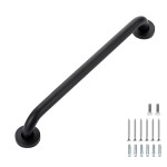 Grab Bars for Shower, 2 Pack 18-Inch Anti Slip Shower Handles for Elderly, Safety Shower Grab Bar, Stainless Steel Handicap Grab Bars for Bathroom (Black 1 Diameter)