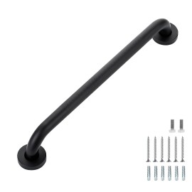 Grab Bars for Shower, 2 Pack 18-Inch Anti Slip Shower Handles for Elderly, Safety Shower Grab Bar, Stainless Steel Handicap Grab Bars for Bathroom (Black 1 Diameter)