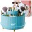 fanado 360 Rotate Makeup Brush Holder Organizer, Makeup Organizers Countertop, Makeup organization and Skincare Storage with Gift Box Packing for Vanity, Desktop, Bathroom (Blue)