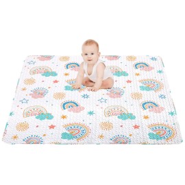 50x50 Play Mat for Playpen Foldable Baby Play Mat Large Tummy Time Mat, Non Slip Washable Baby Play Mats for Floor, Portable Travel Baby Crawling Mats for Toddlers and Infants
