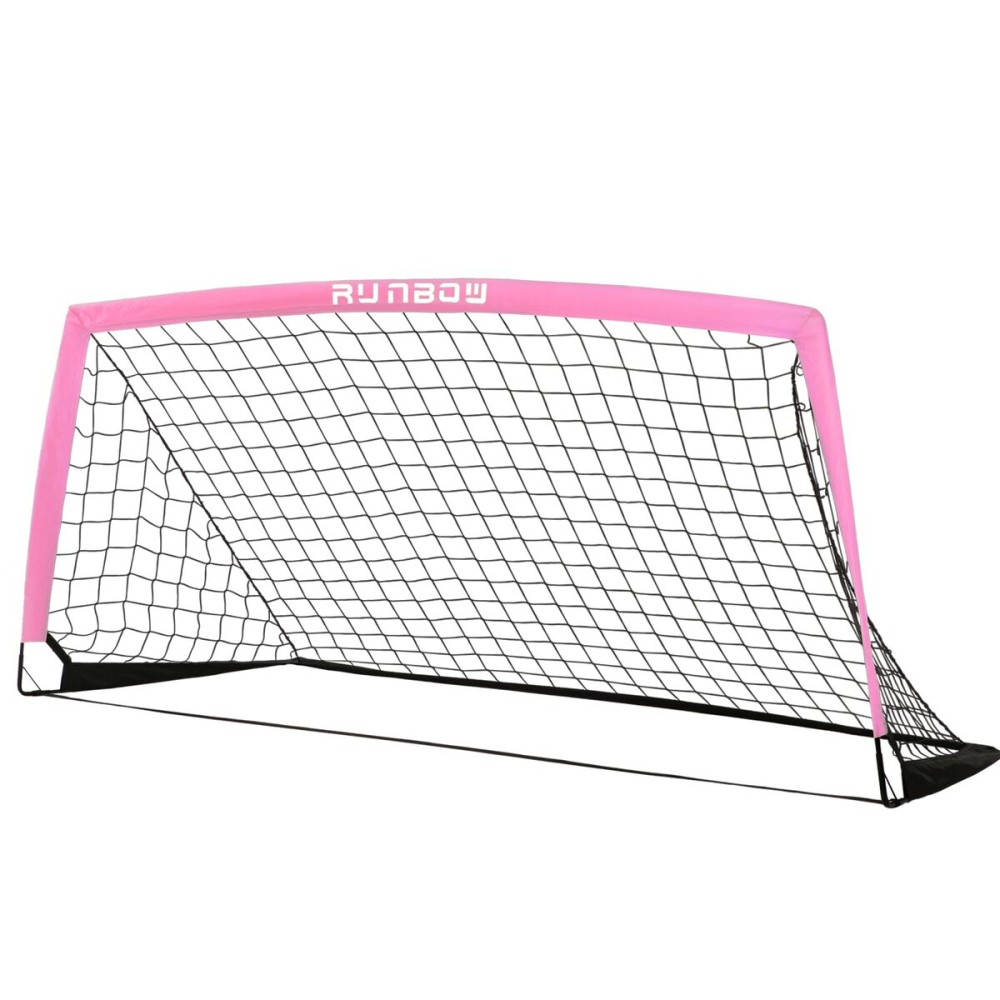 RUNBOW 6x4 ft Portable Kids Soccer Goal for Backyard Practice Soccer Net with Carry Bag (6x4 FT, 1 Pack, Pink)