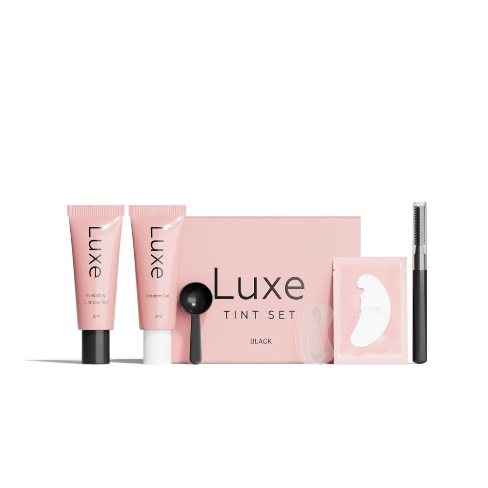 Luxe Cosmetics- Black Color Set for Lashes and Brows - Long Lasting Temporary Color (Up to 4 Weeks) - Vegan & Cruelty-Free - for Salon & Home Use