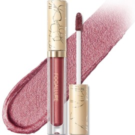 FOCALLURE Metallic Liquid Lipstick,Non Stick Cup Lip Gloss,High Impact Lip Color with Transfer-proof Wear,Long Lasting & Waterproof Lipstick Makeup for Women,Love Galore