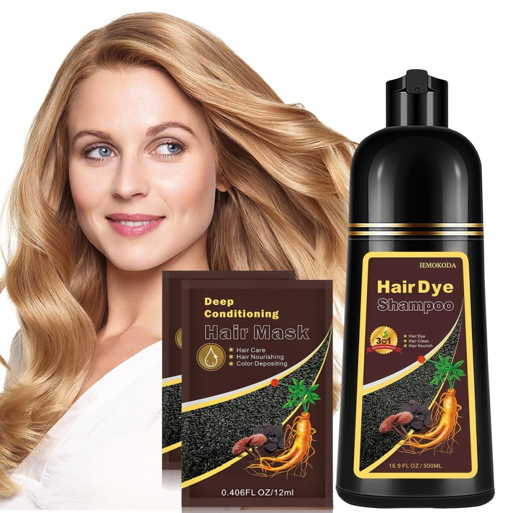 Fvquhvo Instant Hair Color Shampoo, Blonde Brown for Women Men, Long Lasting Brown Hair Dye Colors in Minutes, Easy to Use