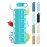 purifyou 40oz / 32oz / 22oz / 12oz Borosilicate Glass Water Bottle with Time & Volume Markers, Silicone Sleeve, Stainless Steel Lid | Reusable Glass Bottle for Water & Juice (32oz Aqua Blue)