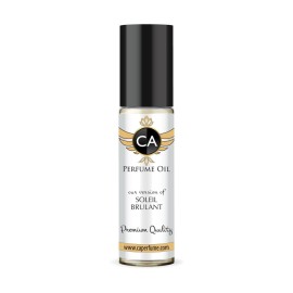 CA Perfume Impression of Soleil Brulant Unisex Fragrance Oil Amber Woody Scent Long Lasting Perfumes for Women & Men Travel Size TSA Ready Mini Parfum Body Oil Roll-on 0.33 Fl Oz 10ml