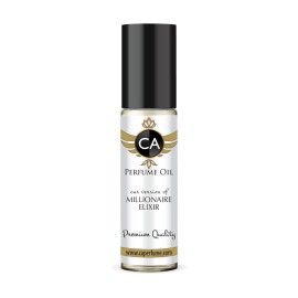 CA Perfume Impression of Millionaire Elixir for Men Perfume Oil Woody Aromatic Scent Long Lasting Cologne for Men Travel Size TSA Ready Mini Parfum Body Oil Roll-on 0.33 Fl Oz 10ml