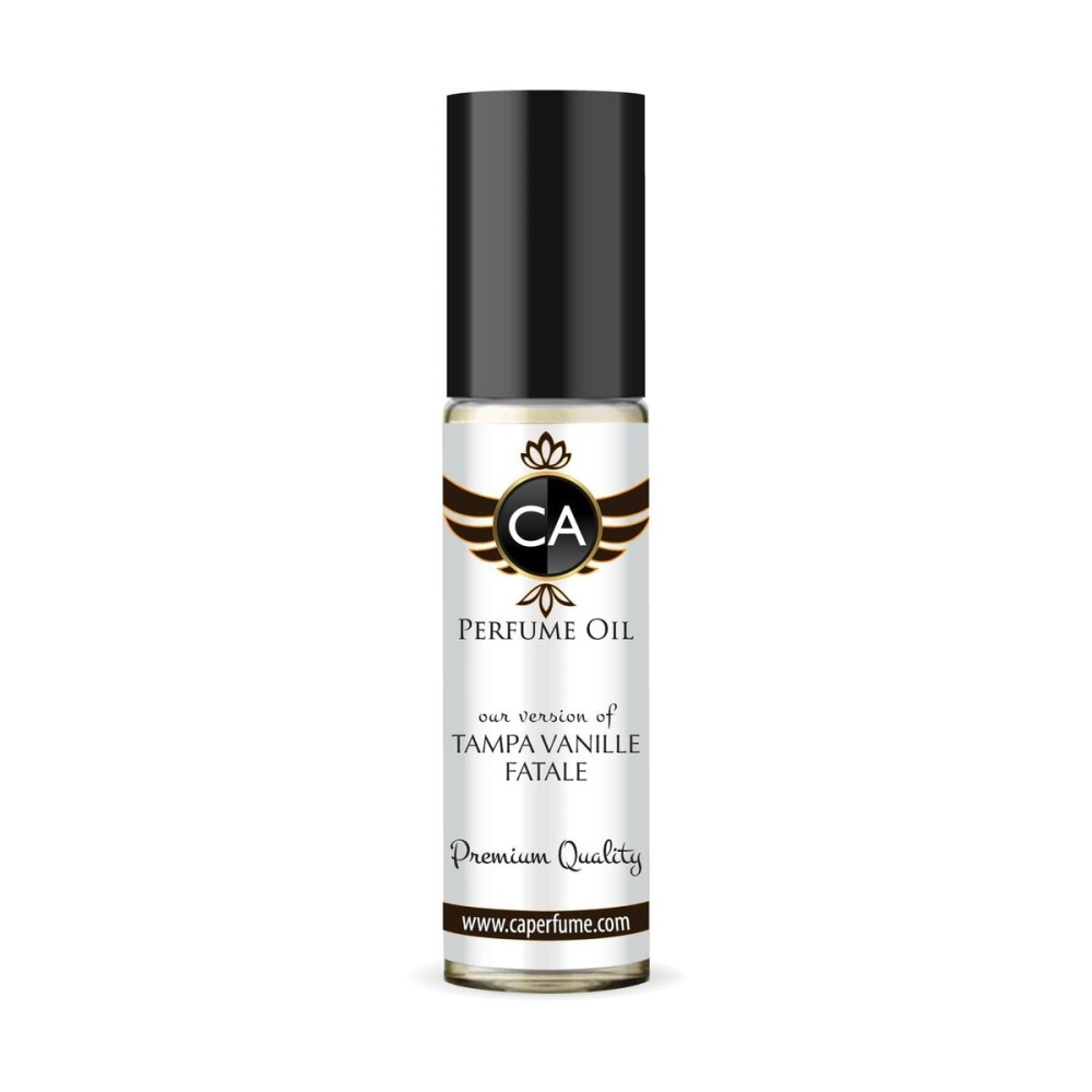 CA Perfume Impression of Tampa Vanille Fatale Unisex Fragrance Oil Amber Vanilla Scent Long Lasting Perfumes for Women & Men Travel Size TSA Ready Mini Parfum Body Oil Roll-on 0.33 Fl Oz 10ml